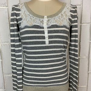 We The Free People Striped Long Sleeve Sweater M